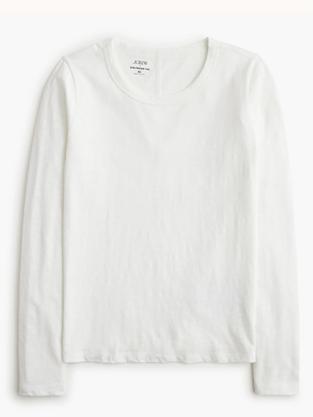 J. Crew Factory Long-sleeve girlfriend tee Crew Tee — White